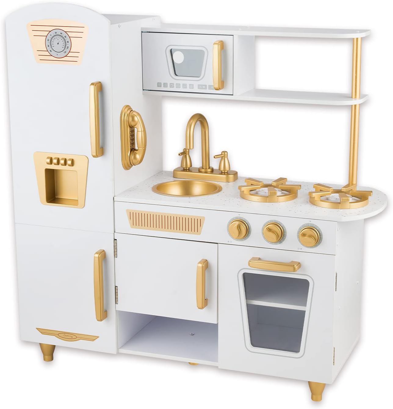 WoodenEdu Juego de cocina para niños de 3 a 8 años, cocina de jugue...