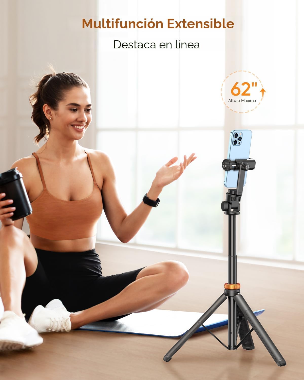 EUCOS Trípode de teléfono de 62 pulgadas, trípode para iPhone y sel...