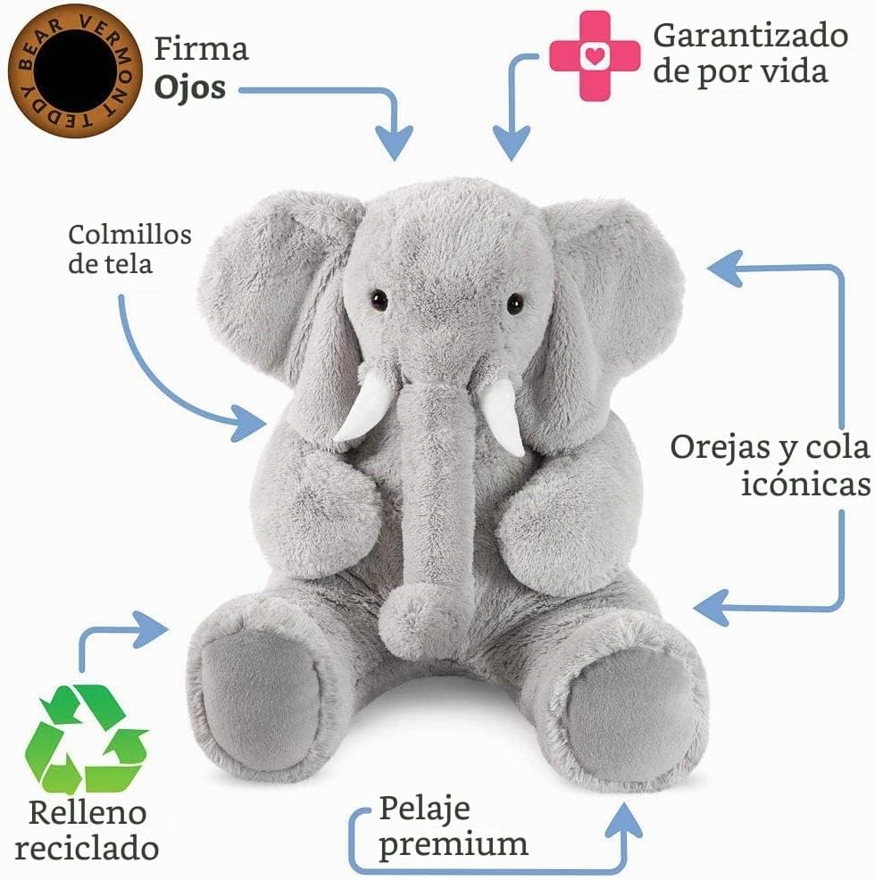 Vermont Teddy Bear Peluche de elefante gigante de 4 pies | USA Bear...