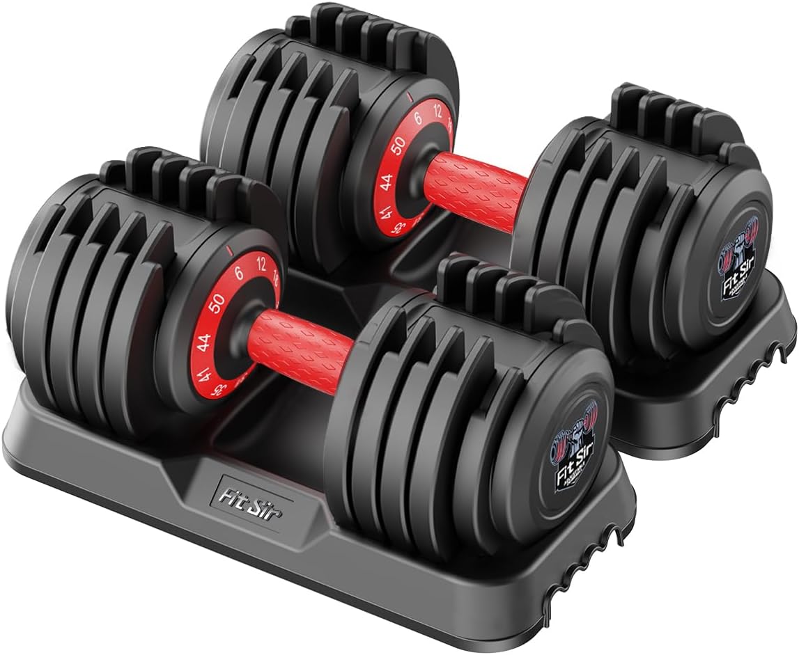 Fit Sir Juego de mancuernas ajustables, 10 en 1, mancuernas ajustab...