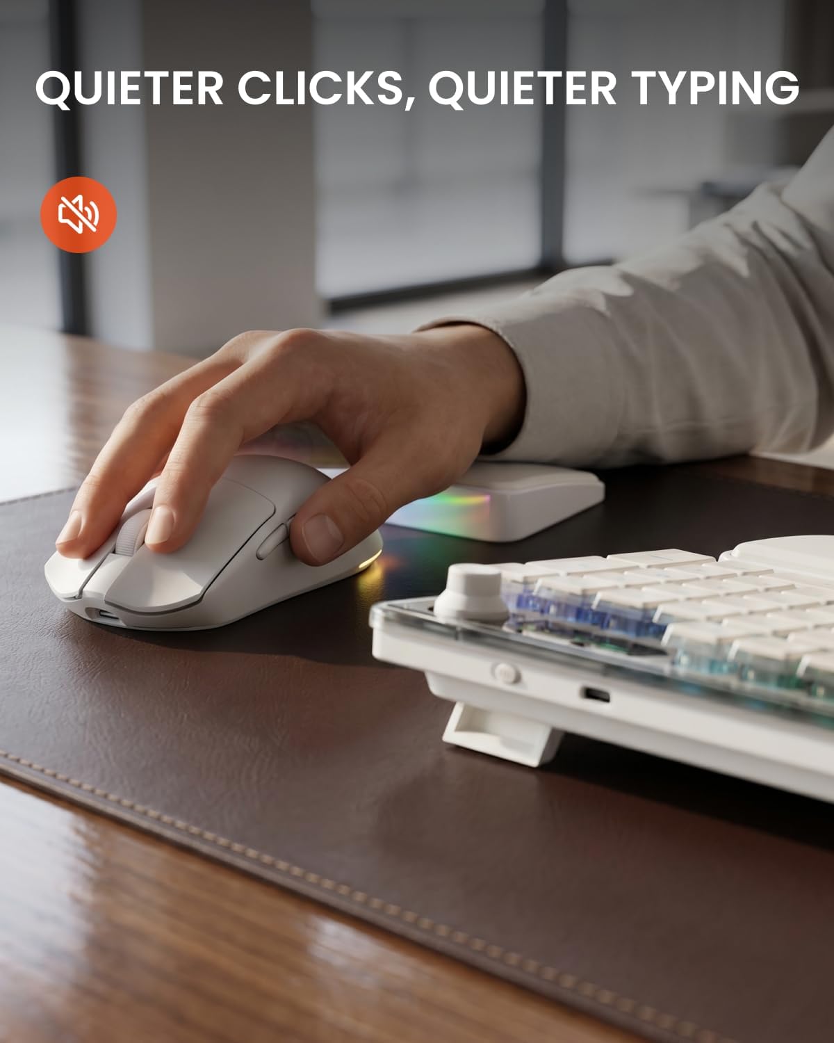 EWEADN V98 Combo de teclado y mouse inalámbrico con reposamuñecas d...