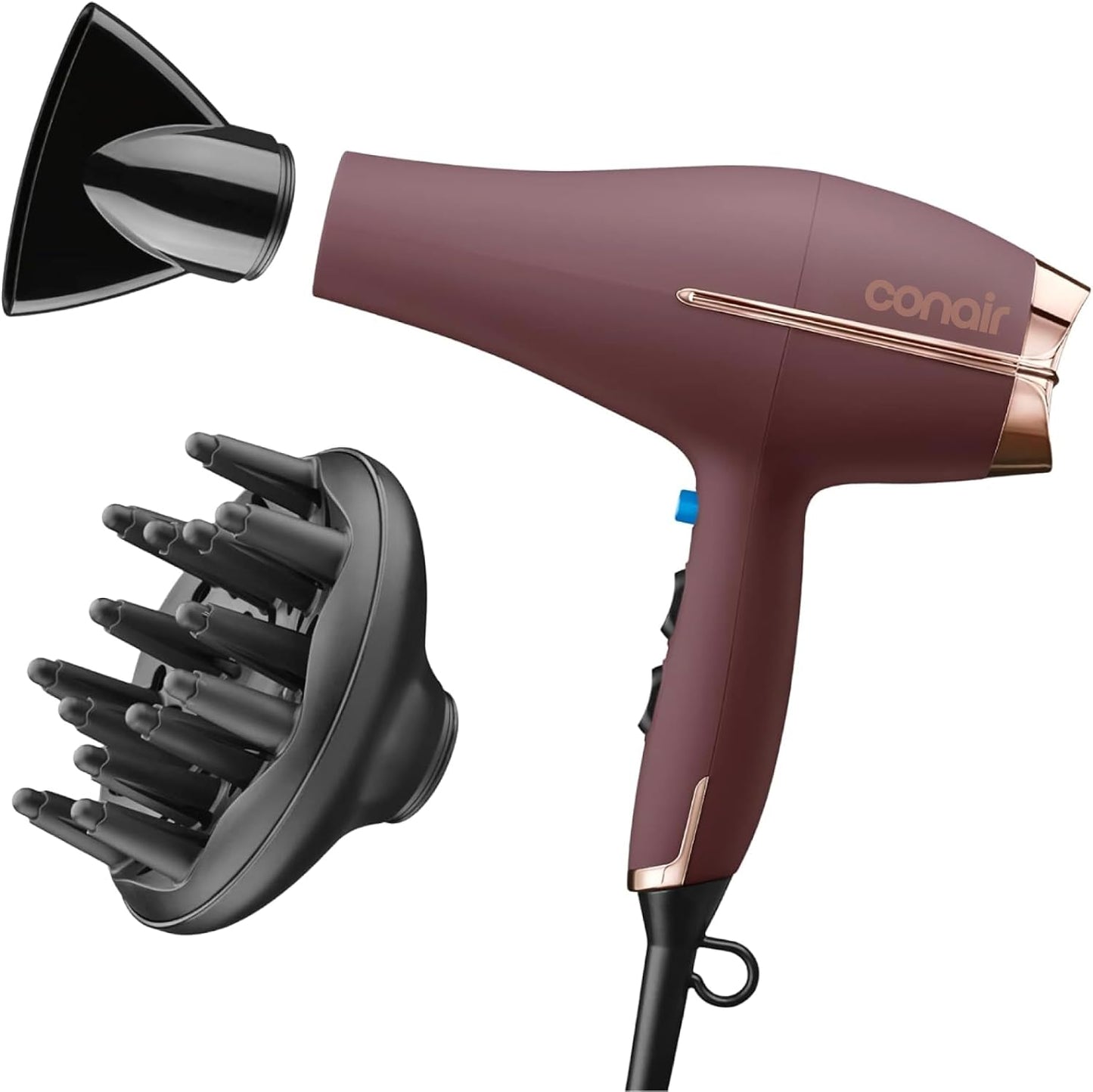 Conair Secador de pelo con difusor y concentrador, motor de CA de 1...