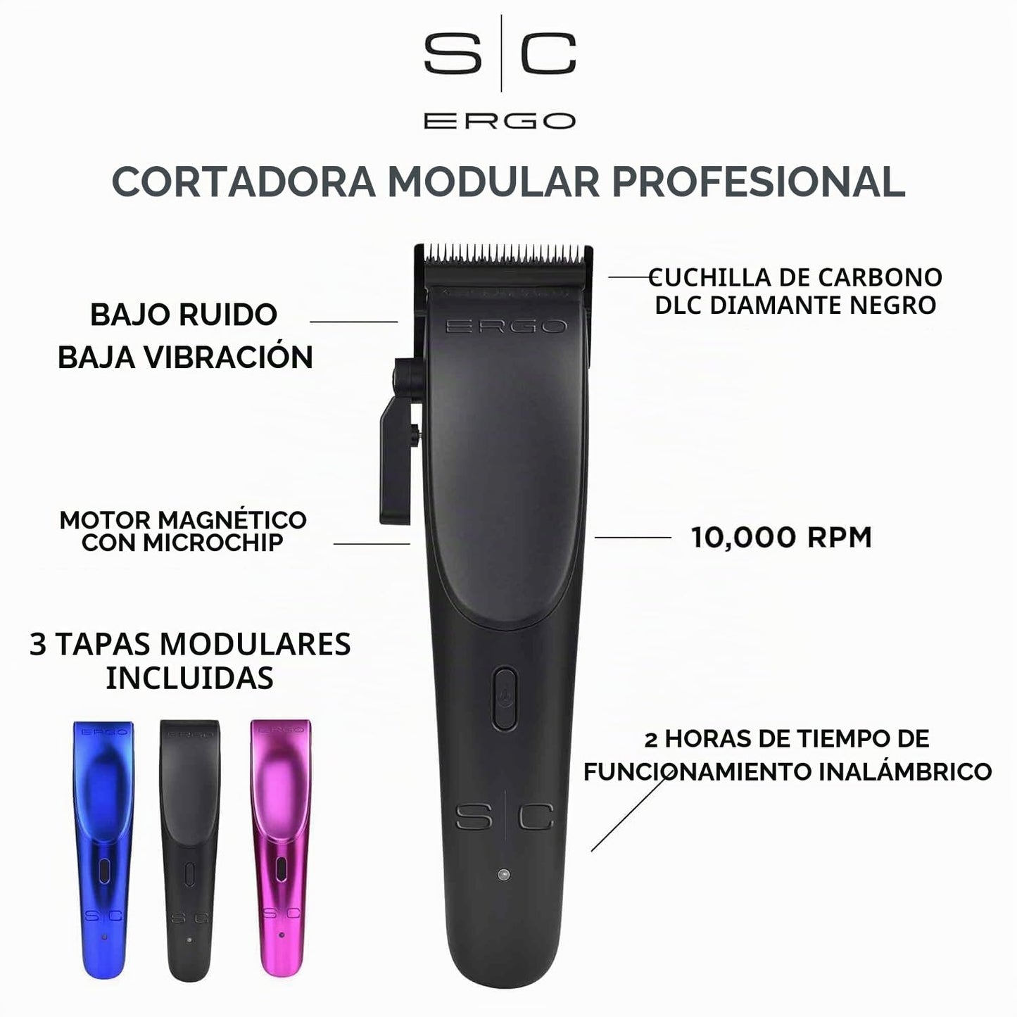 StyleCraft Ergo - Cortadora magnética con microchip profesional con...
