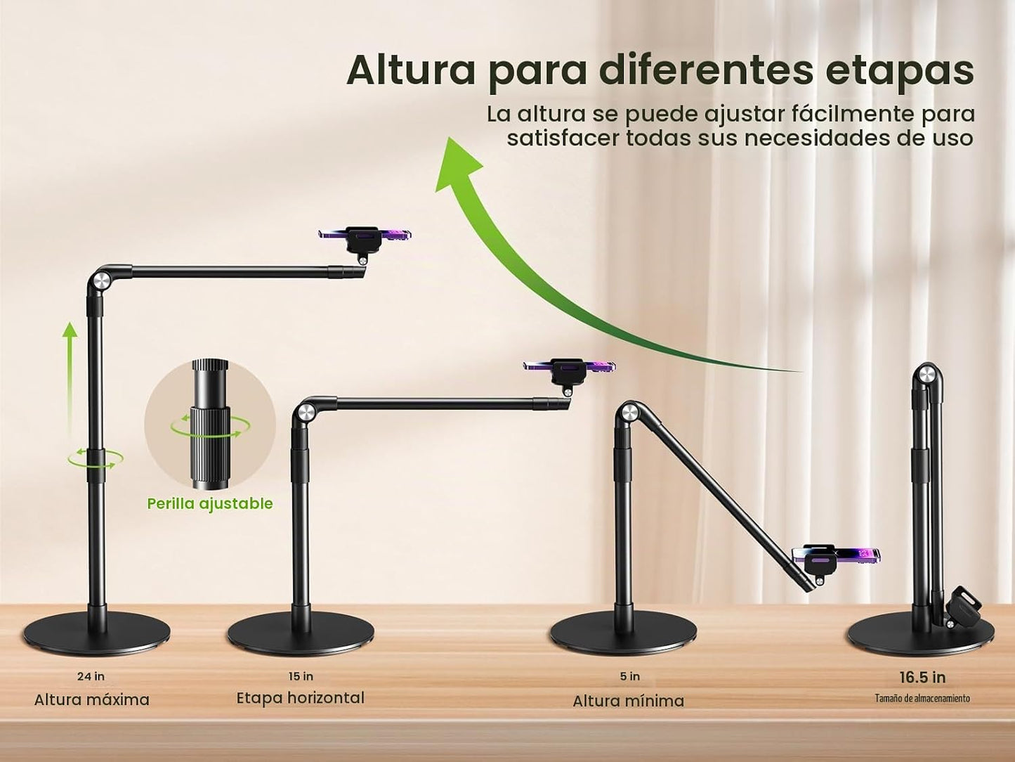 elitehood Soporte de teléfono superior de aluminio resistente, sopo...