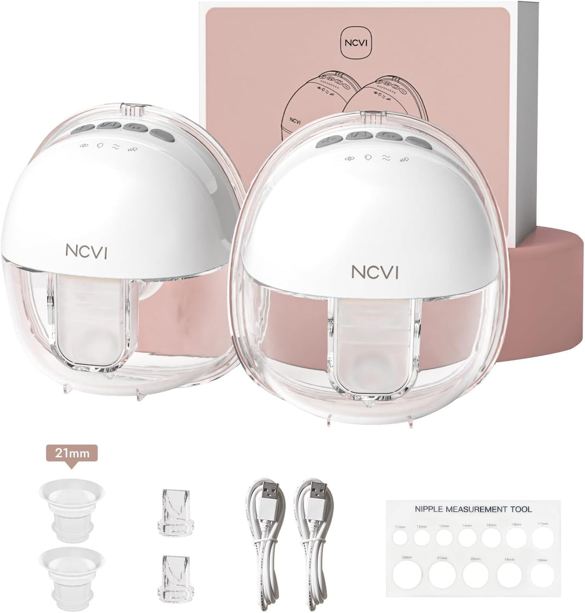 NCVI Extractor de leche manos libres, 4 modos y 9 niveles con succi...