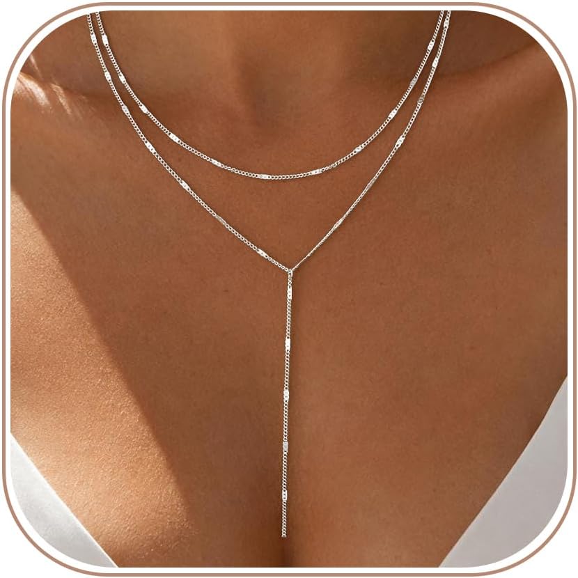 Remmocy Collar de oro y plata para mujer, chapado en oro de 14 quil...