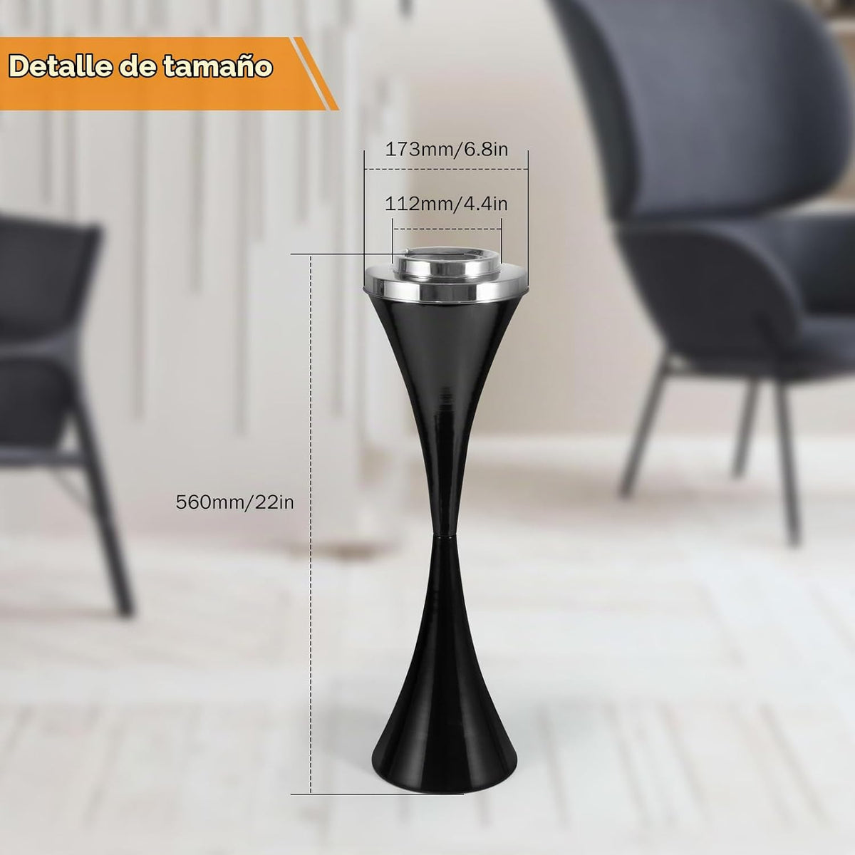BEAMNOVA Soporte negro del cenicero del piso para el cubo desmontab...