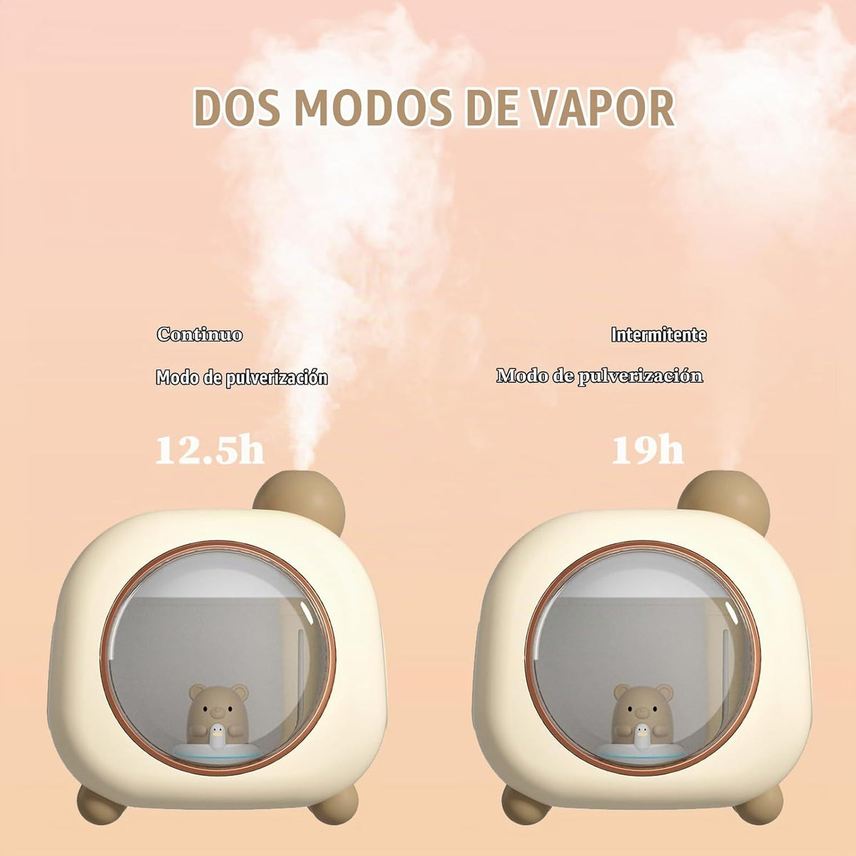 Mini humidificador portátil, 16.9 fl oz de oso de dibujos animados...