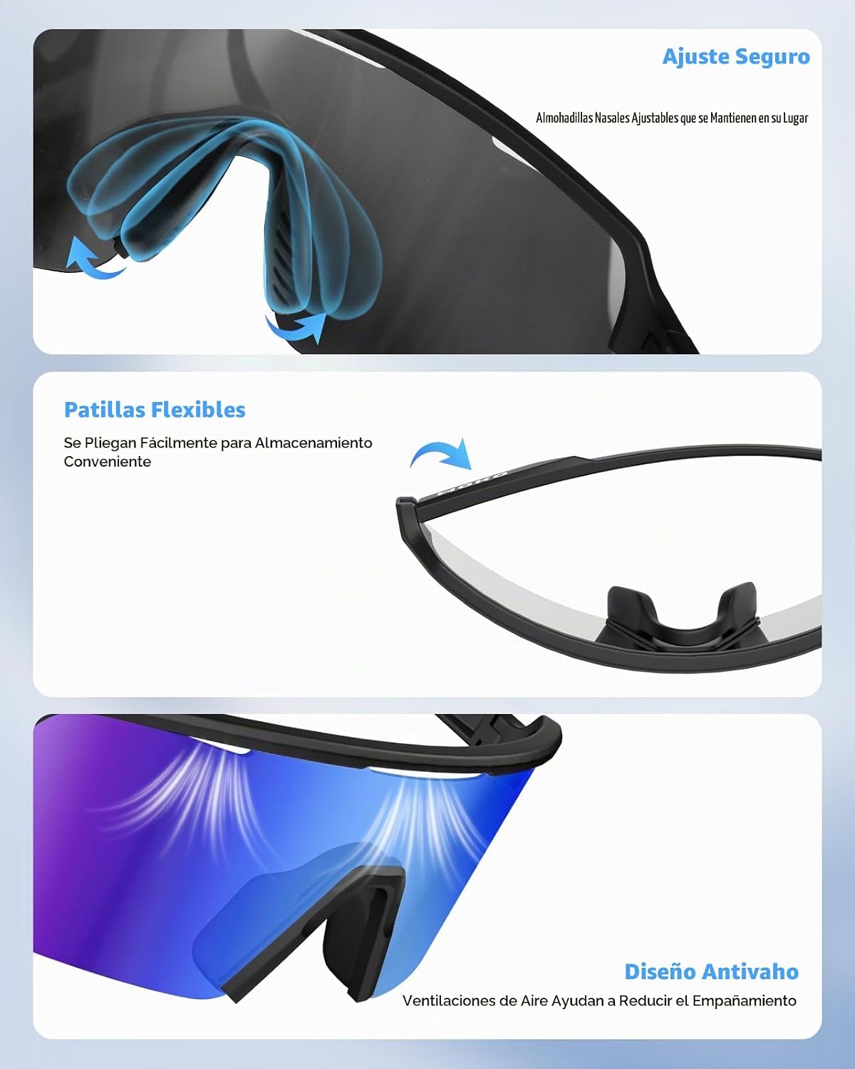 MoKo Gafas de sol polarizadas para correr para hombres y mujeres, u...