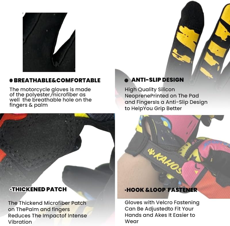TATACLEA Monster Graffiti - Guantes de motocicleta para motocross,...