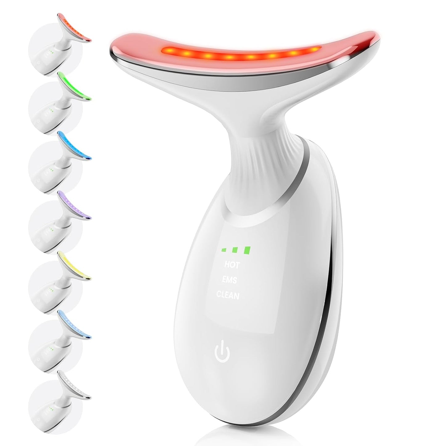 Masajeador facial y cuello, terapia portátil de luz roja para cara,...