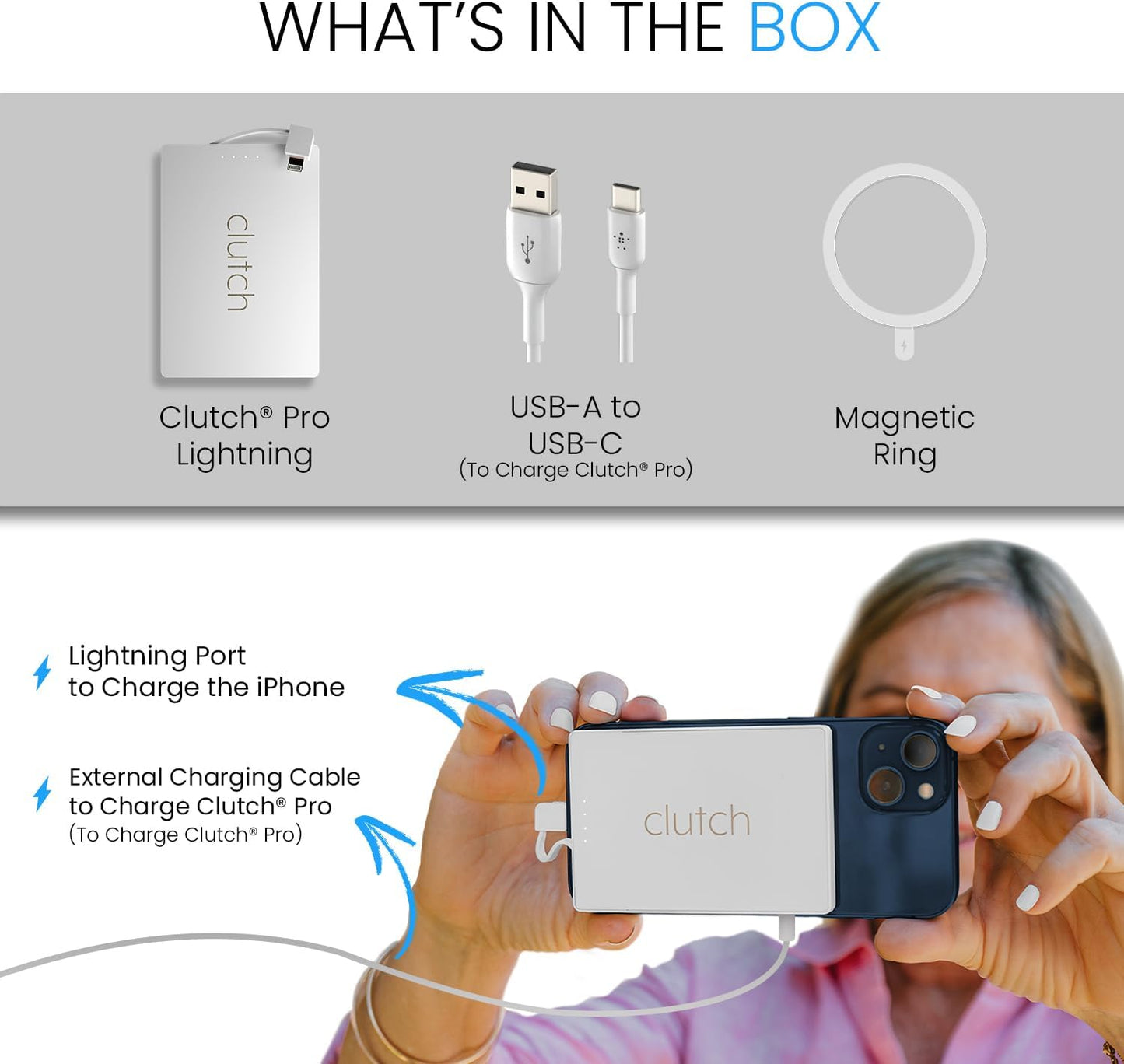 Clutch Cargador Portátil Pro para iPhone para Viajes 5000 mAH Aprob...