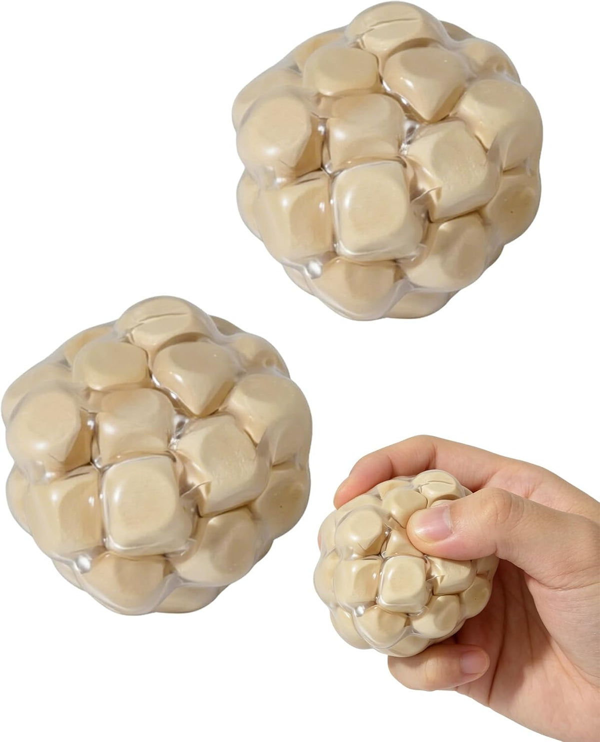 2 bolas crujientes para el estrés con núcleo de madera, juguetes an...