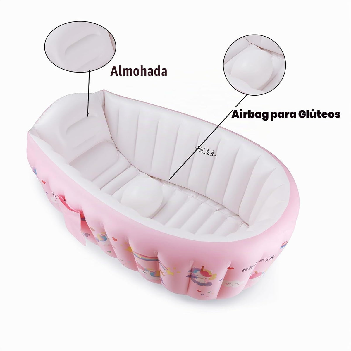 PandaEar Bañera inflable para bebé, bañera portátil de viaje para b...