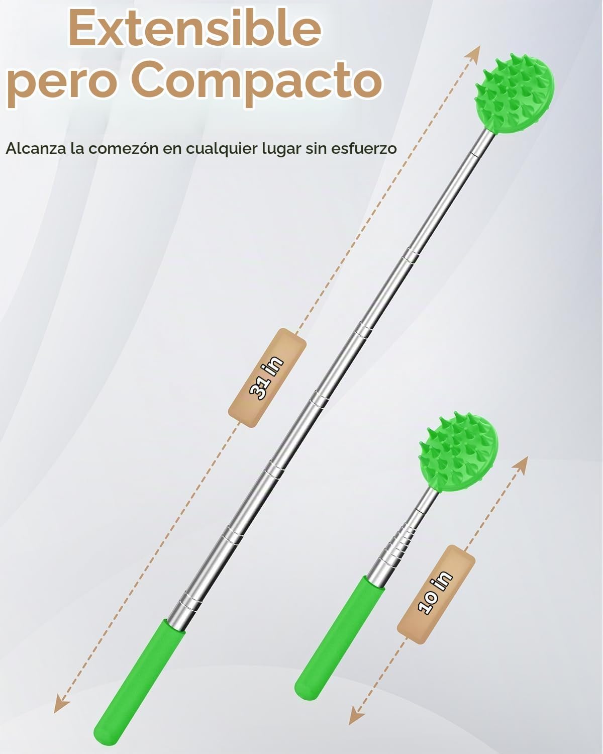 Rascador telescópico de espalda con 5 cabezas desmontables, regalo...