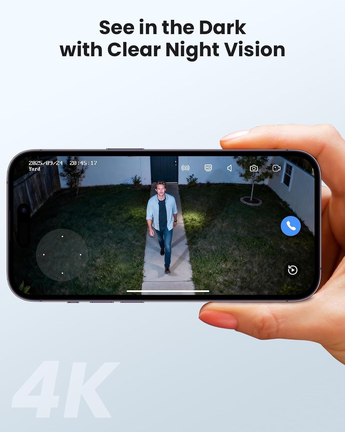 Hiseeu Cámara de seguridad 4K 8MP para exteriores, cámara de seguri...