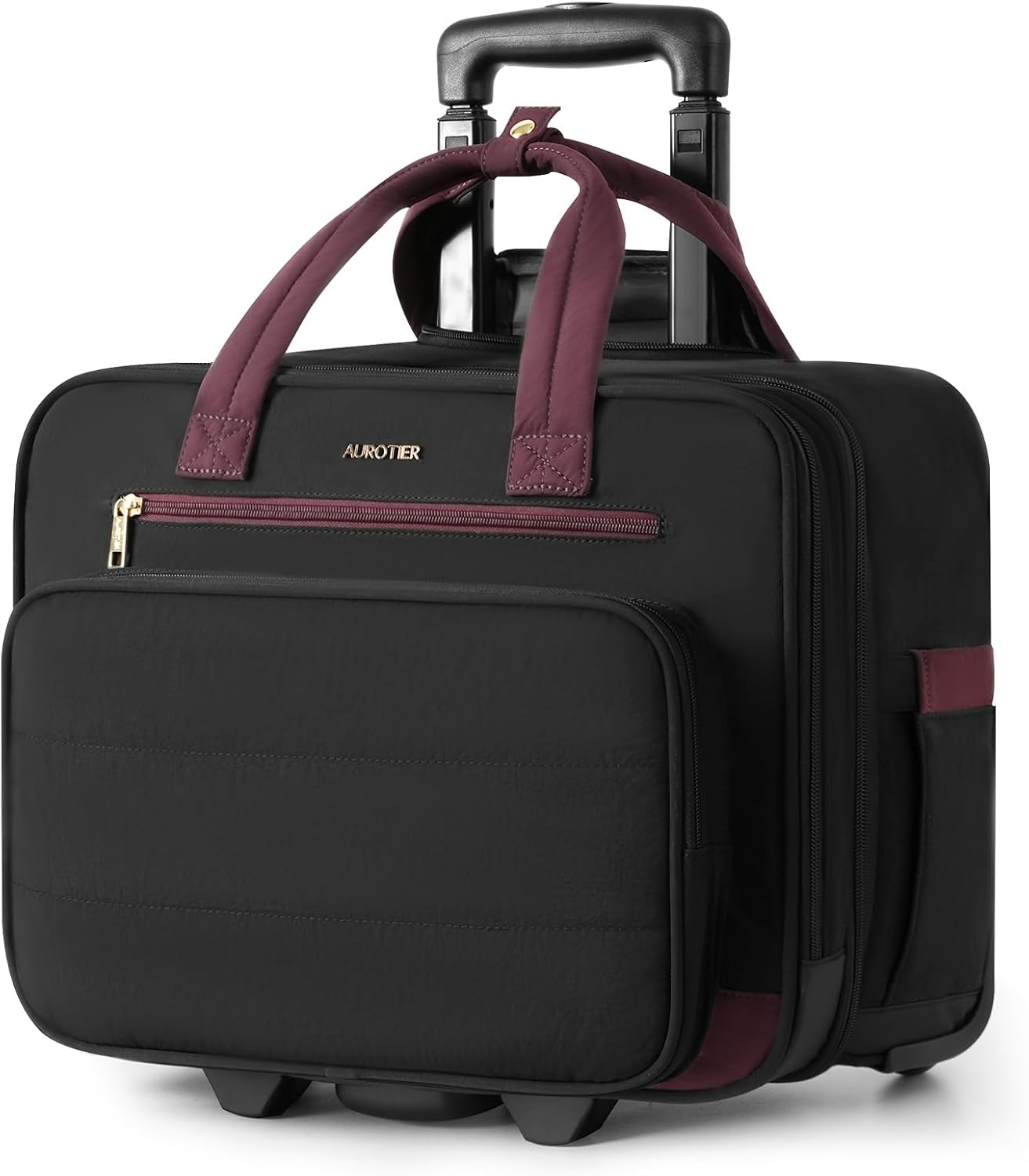AUROTIER Bolsa de computadora portátil con ruedas, maletín con rued...