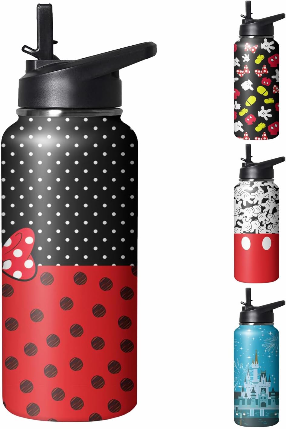 GOODNHAPPY Botella de agua de dibujos animados de 32 onzas con asa...