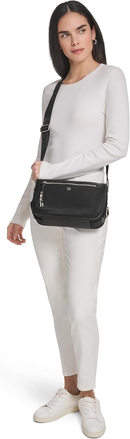 Calvin Klein Caius - Bandolera organizacional, negro\/plata, talla...