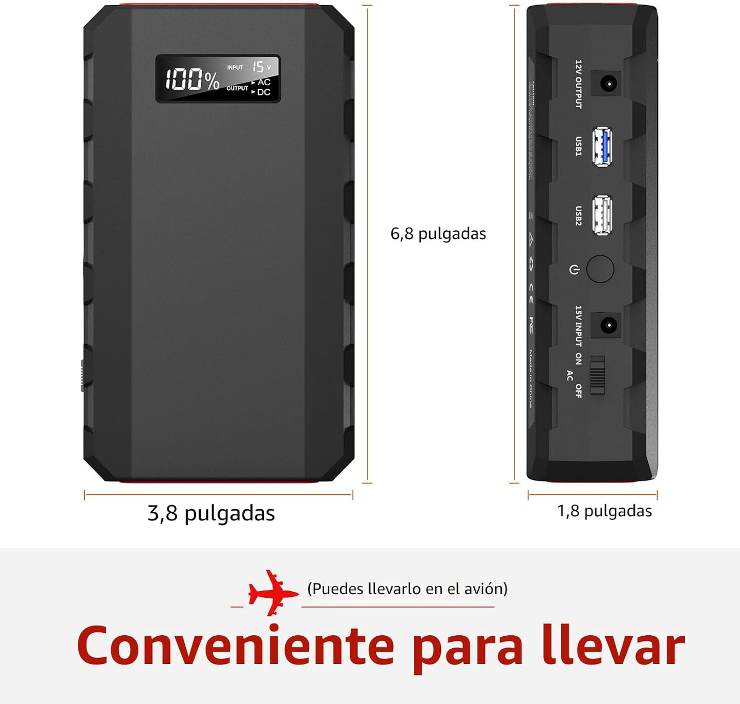 SinKeu Banco de energía portátil de 24000 mAh con salida de CA, car...