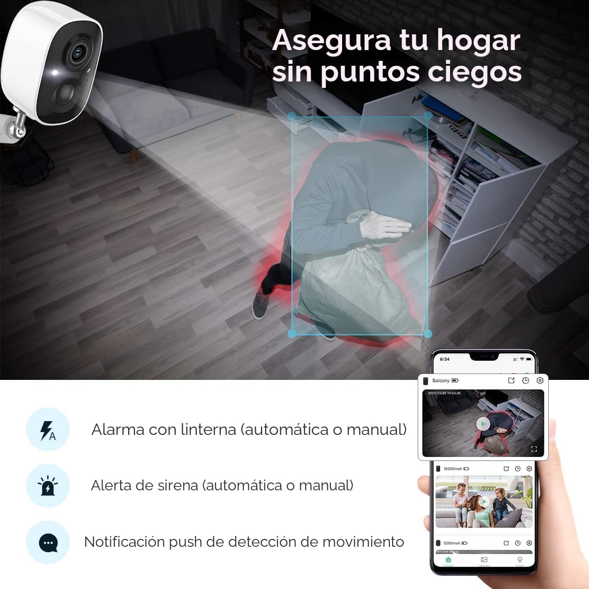 Vídeo GMK 2K, cámaras de seguridad inalámbricas al aire libre, grab...