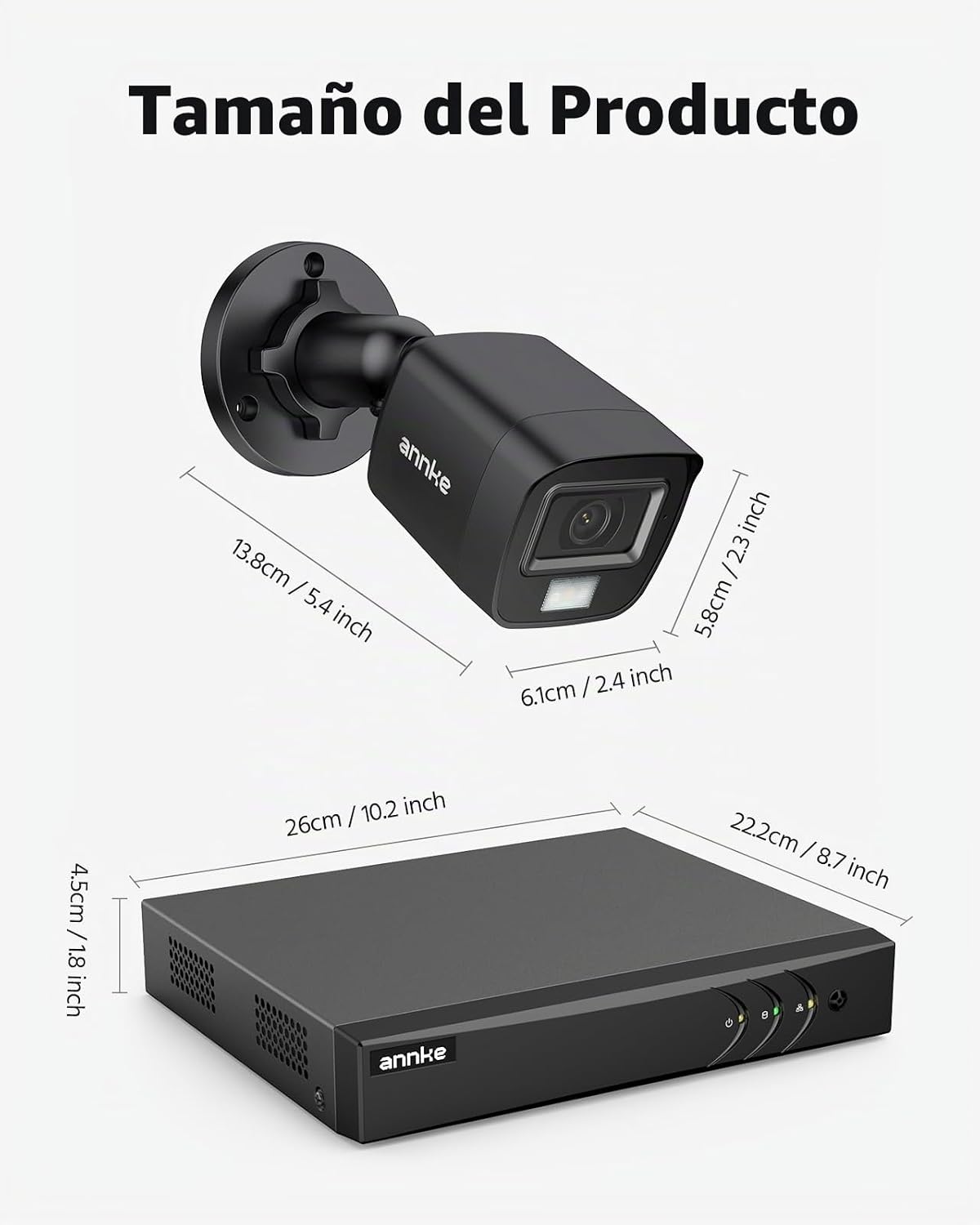 ANNKE Sistema de cámara de seguridad con cable H.265+ 3K Lite de 8...