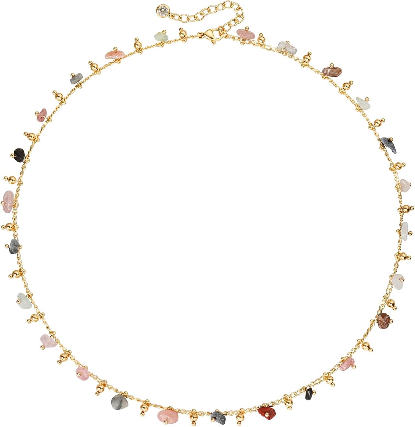 MTMY Collares de cuentas para mujeres chapado en oro de 14 quilates...