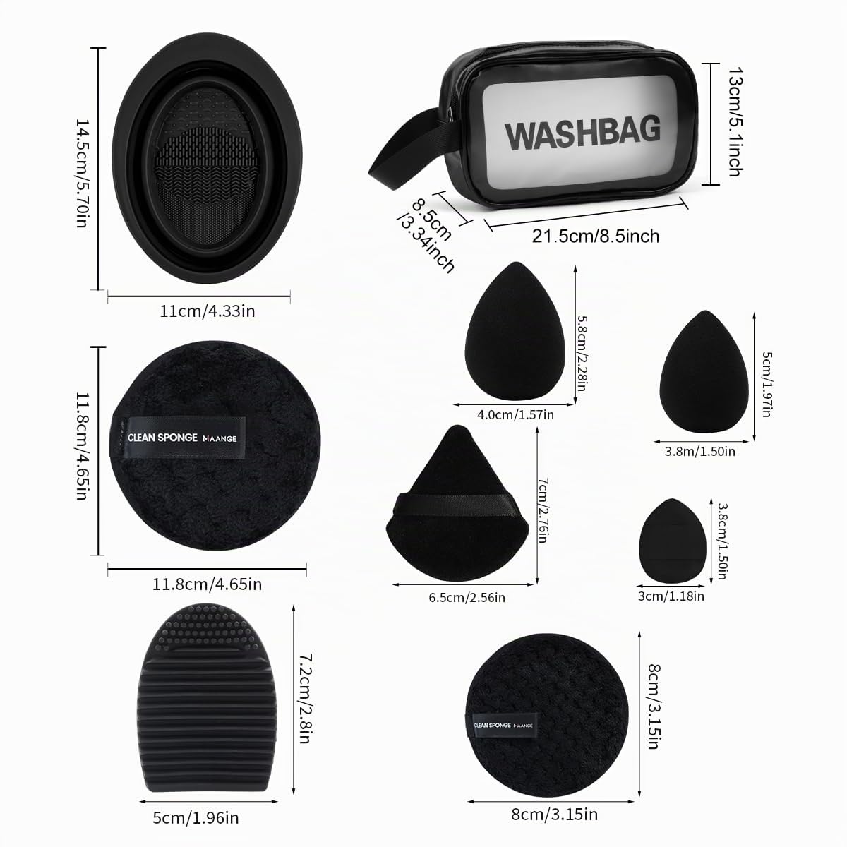 MAANGE Juego de 30 brochas de maquillaje profesional con bolsa de t...