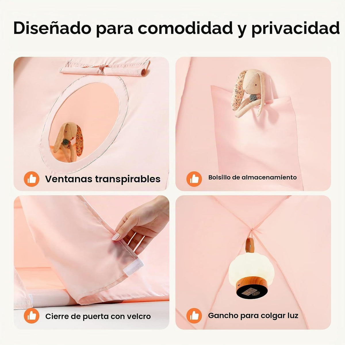 Tiny Land Tienda de campaña para cama individual para niños, tienda...