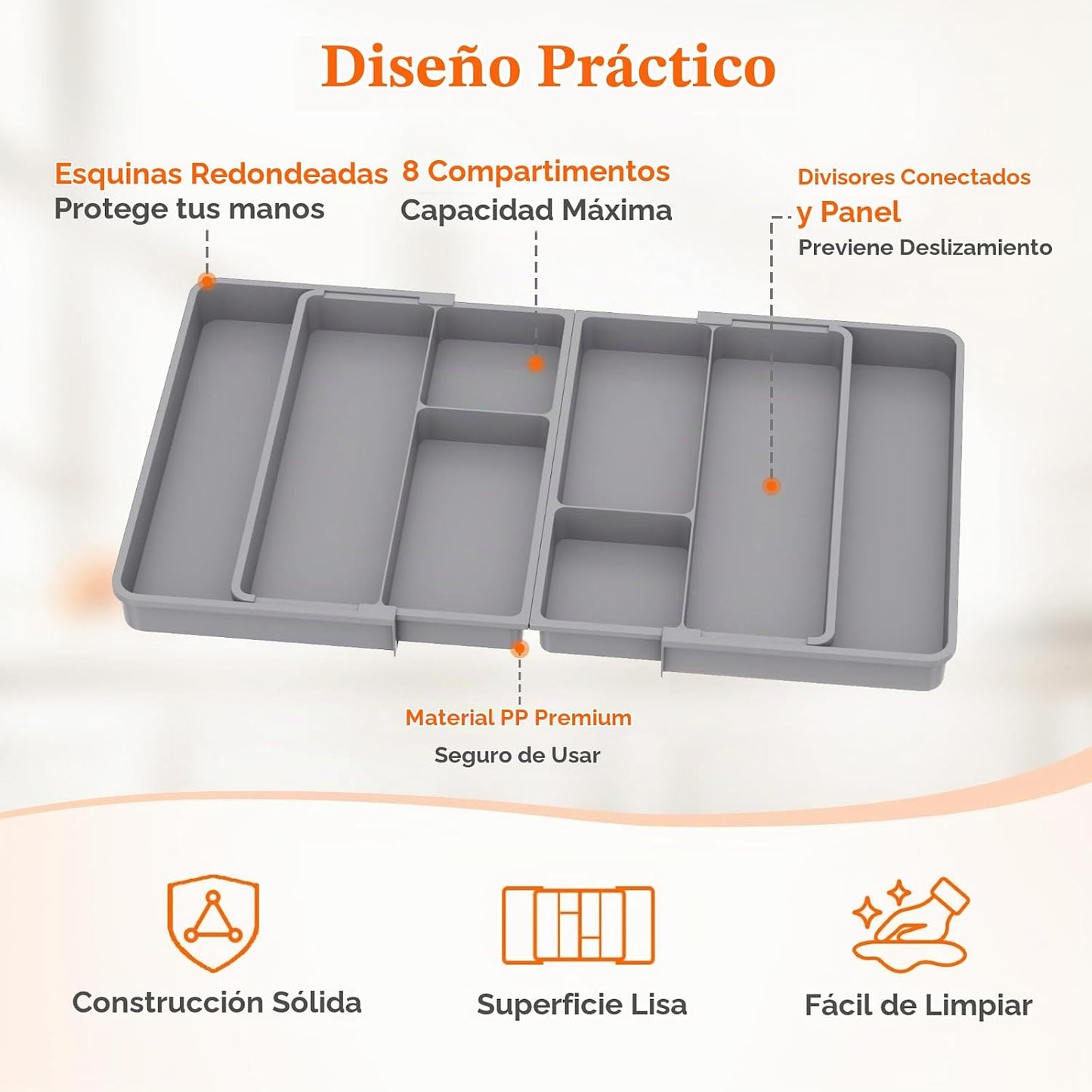 Lifewit Organizador de utensilios expandible para cajón de cocina,...
