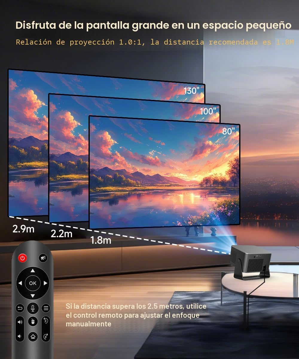 Magcubic Proyector inteligente con WiFi 6 y Bluetooth 5.4, proyecto...