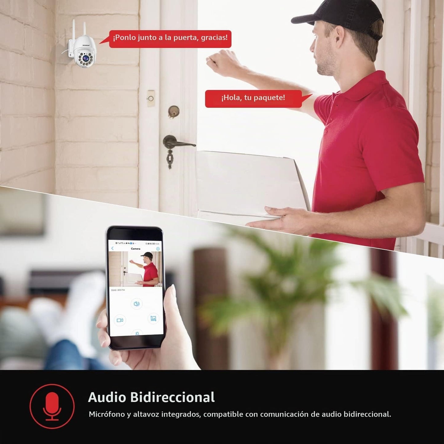 BOAVISION 2K Cámara de seguridad para exteriores, 2 paquetes de cám...