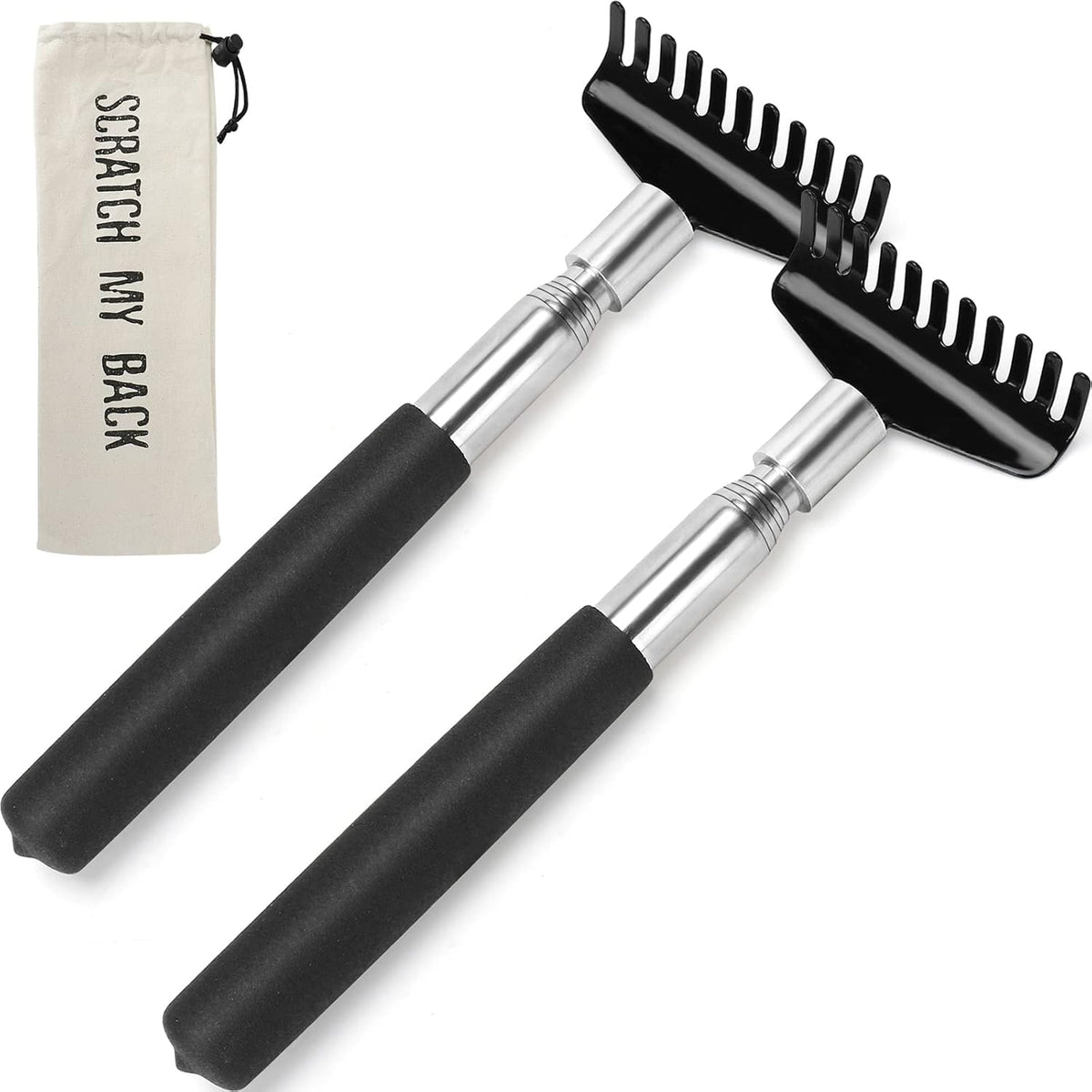 Paquete de 2 rascadores de espalda extensibles portátiles de gran t...