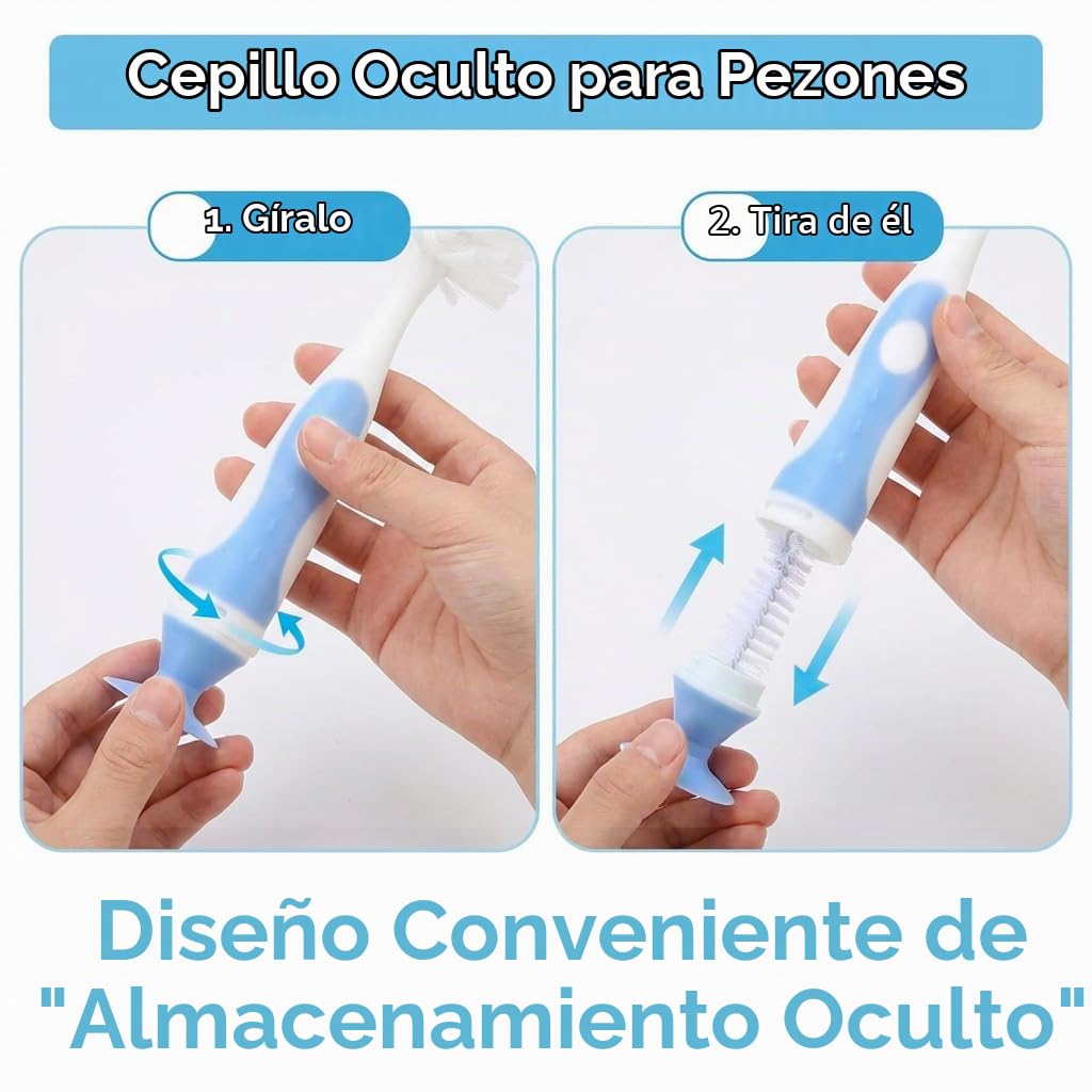 Juego de cepillo de biberón 4 en 1 de Ariseno, cepillo de biberón p...