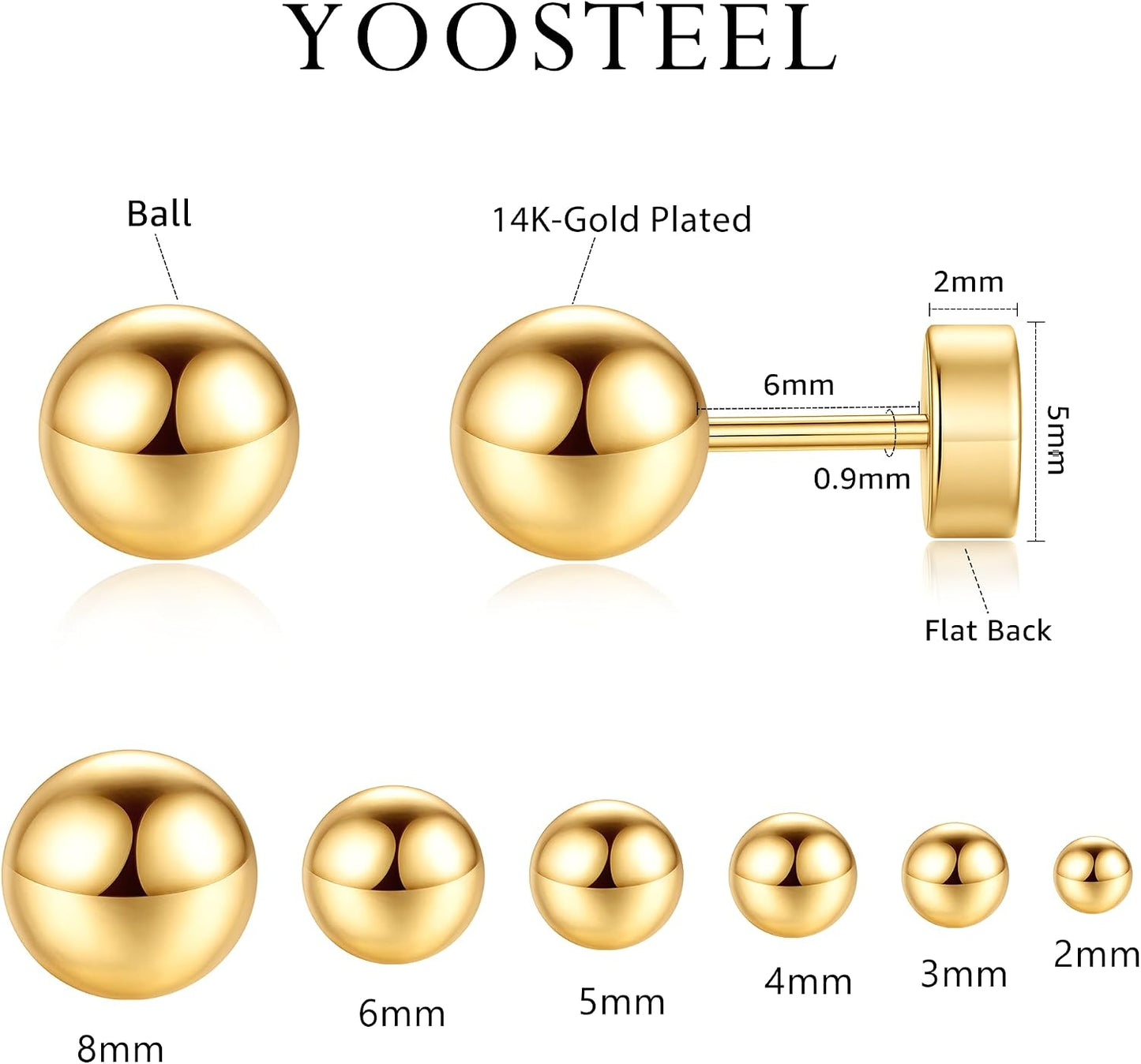 Yoosteel Pendientes de poste de plata de ley 925 hipoalergénicos pa...