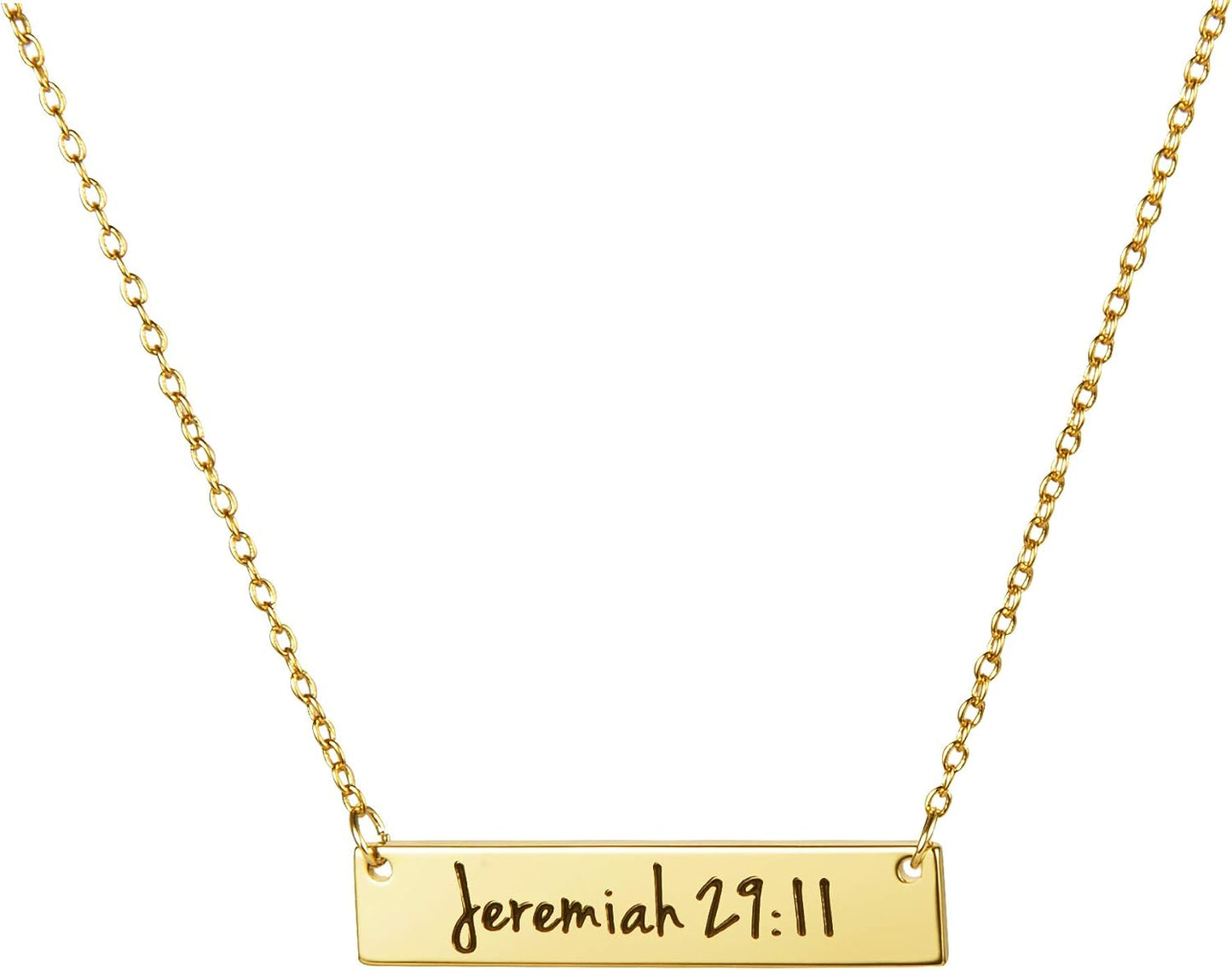 Memgift Collar Cristiano de Barra Versículo de la Biblia Joyería de...