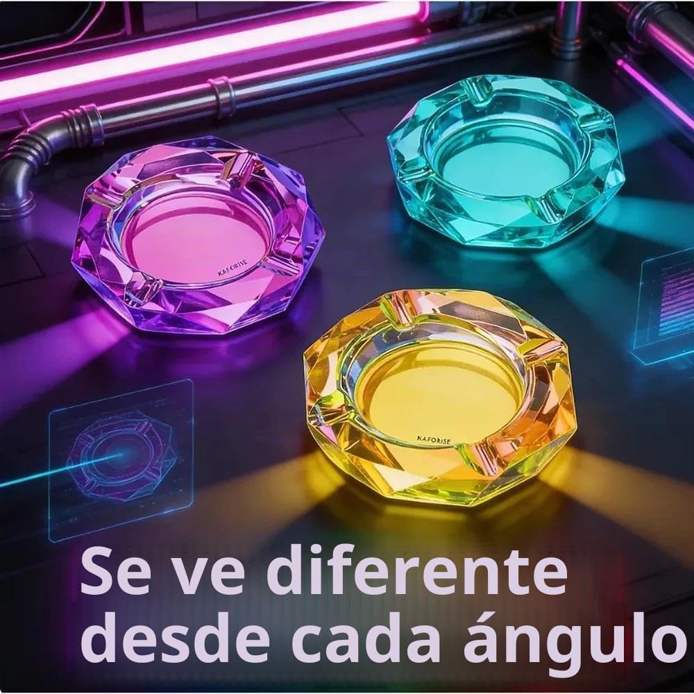 Kufox - cenicero para cigarrillo de vidrio, estuche contenedor de c...