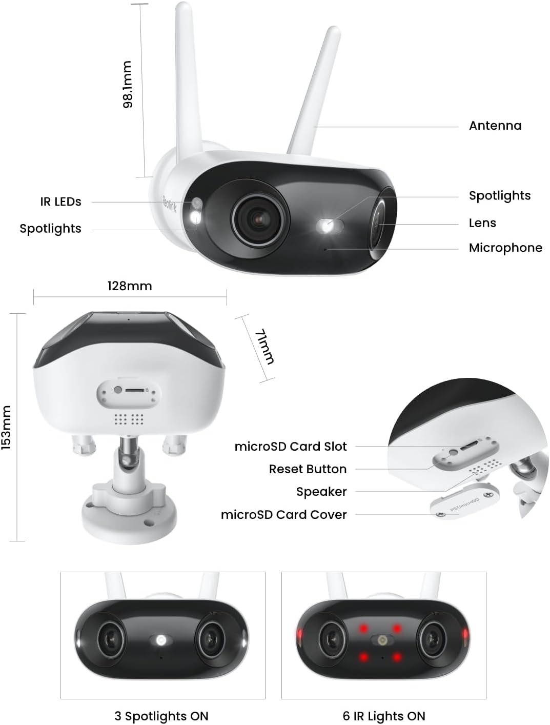 REOLINK Cámara de seguridad panorámica de 180° de 4K 8MP con lente...