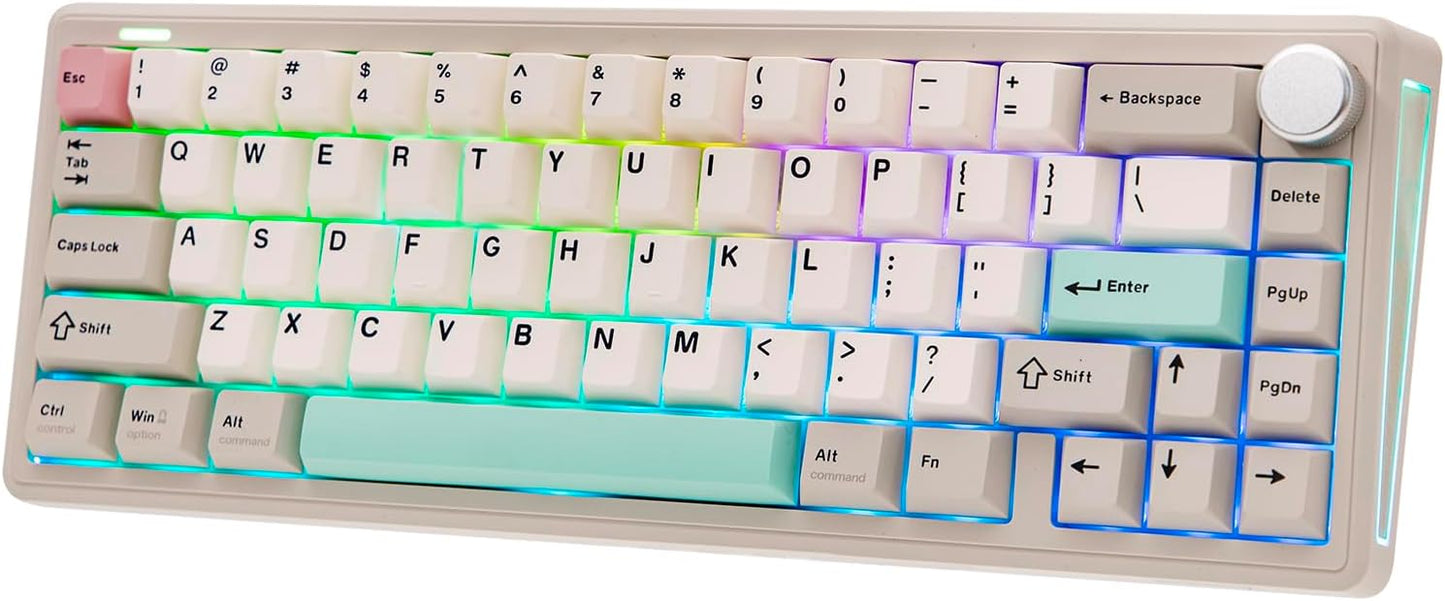 EPOMAKER TH65 Teclado mecánico inalámbrico para juegos con perilla...