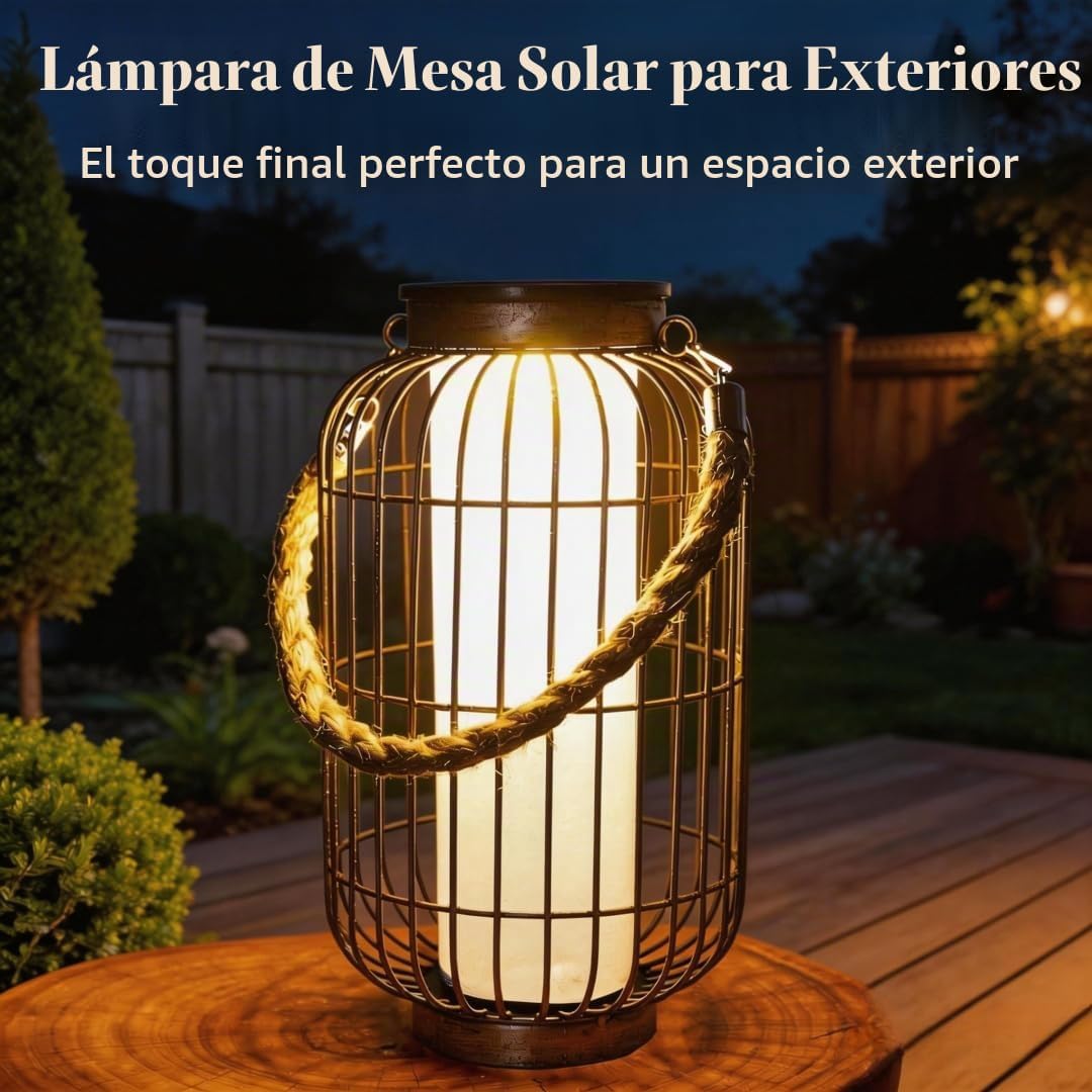 pearlstar Farol grande con energía solar para exteriores, luces col...