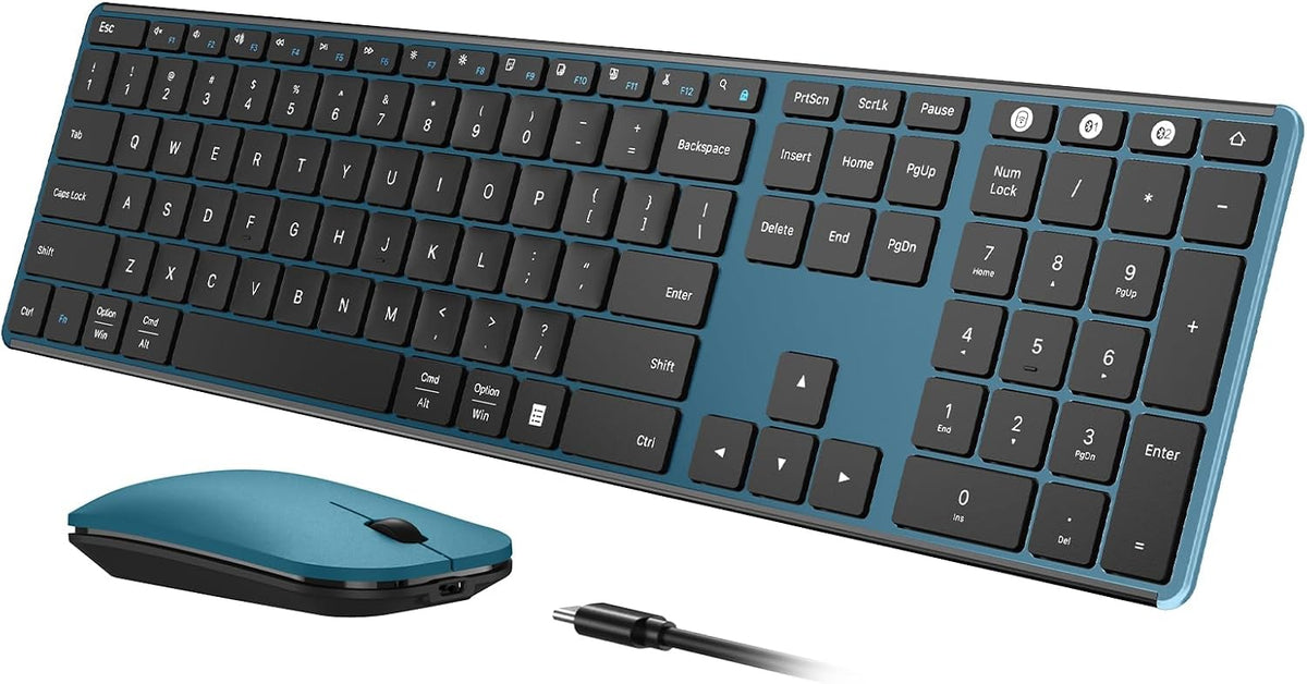 seenda SKM64-3 Combo de teclado inalámbrico Bluetooth y mouse para...