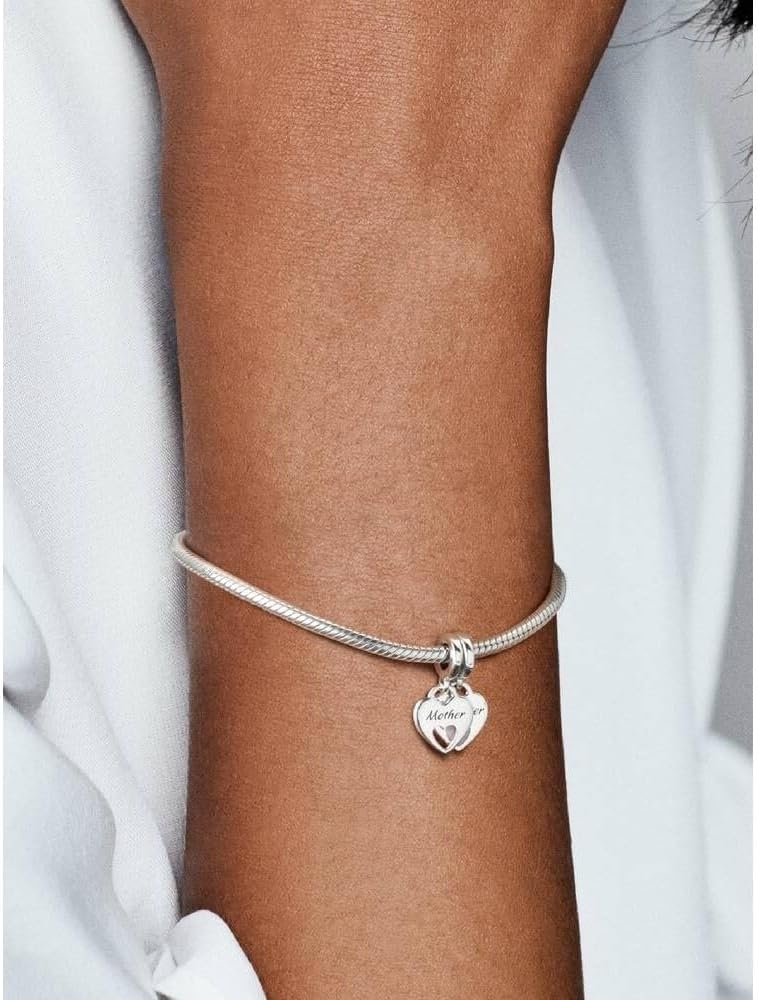 PANDORA Double Heart Split Dangle Charm | Plata de ley y esmalte, j...