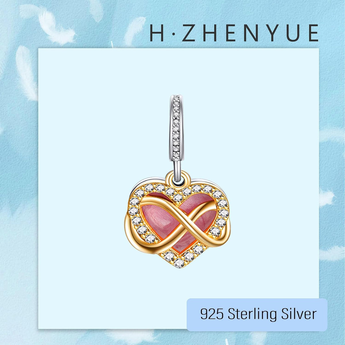 H.ZHENYUE Dijes de plata esterlina 925 con diseño de personaje de p...