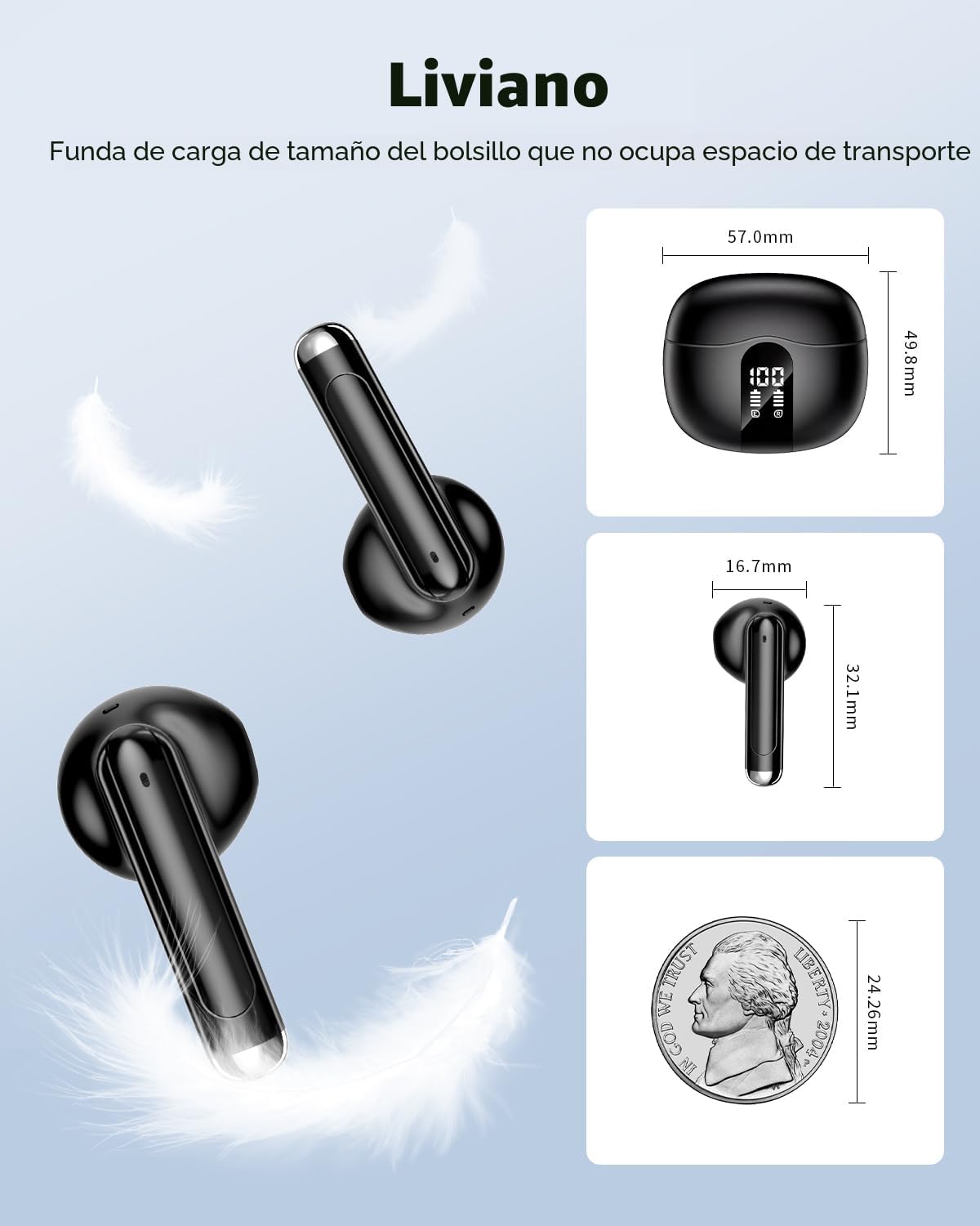 Auriculares inalámbricos, auriculares Bluetooth 5.4 2026 con micróf...
