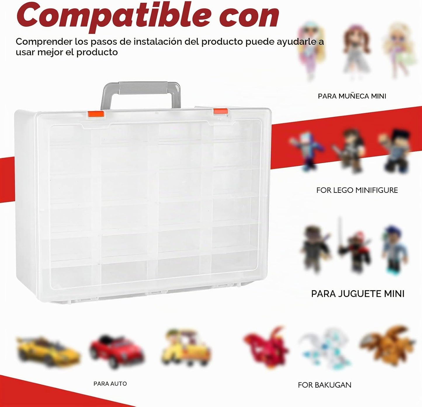 RHCOM Organizador de juguetes. 72 compartimentos. Caja de almacenam...