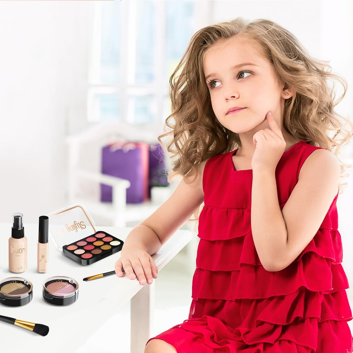 Kits de maquillaje falso para niñas, juguetes de maquillaje de simu...