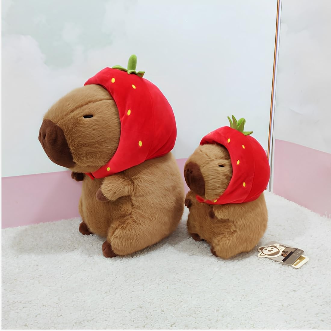 JPORSHU Capybara - Peluche de Capybara de 14 pulgadas con sombrero...