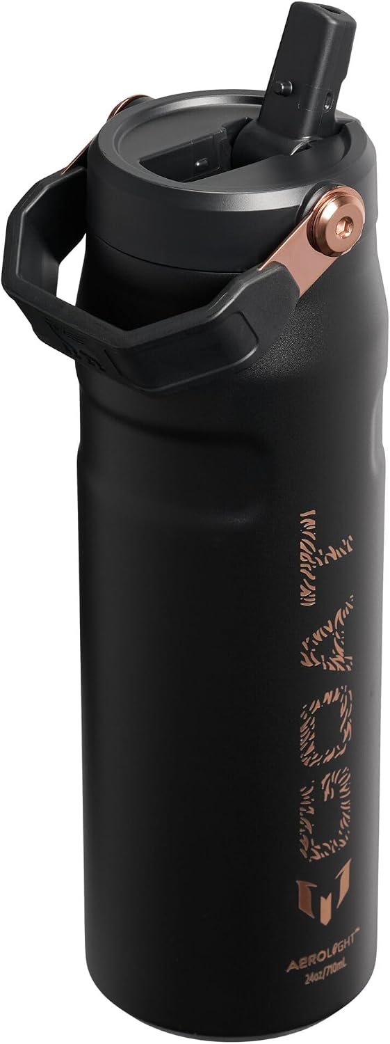 STANLEY IceFlow Flip Straw 2.0 Botella, 24 oz, Messi Goat Black | A...