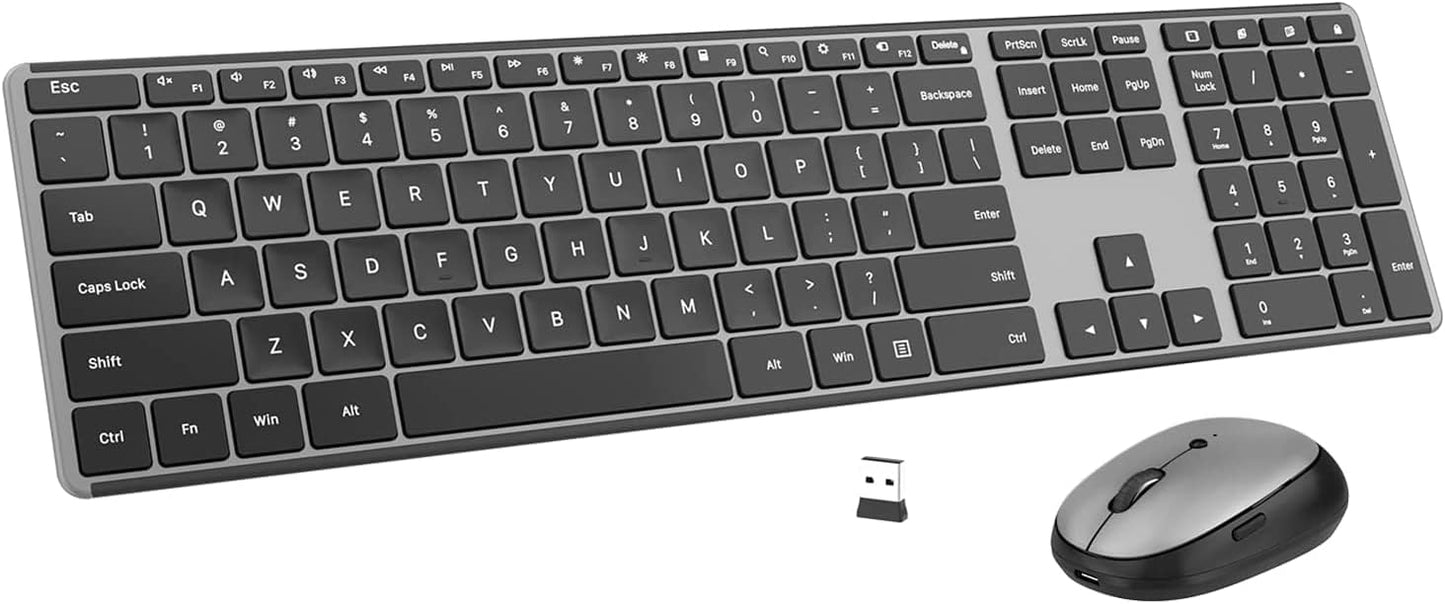AUSDOM Combo de teclado y mouse inalámbricos, juego de mouse de tec...