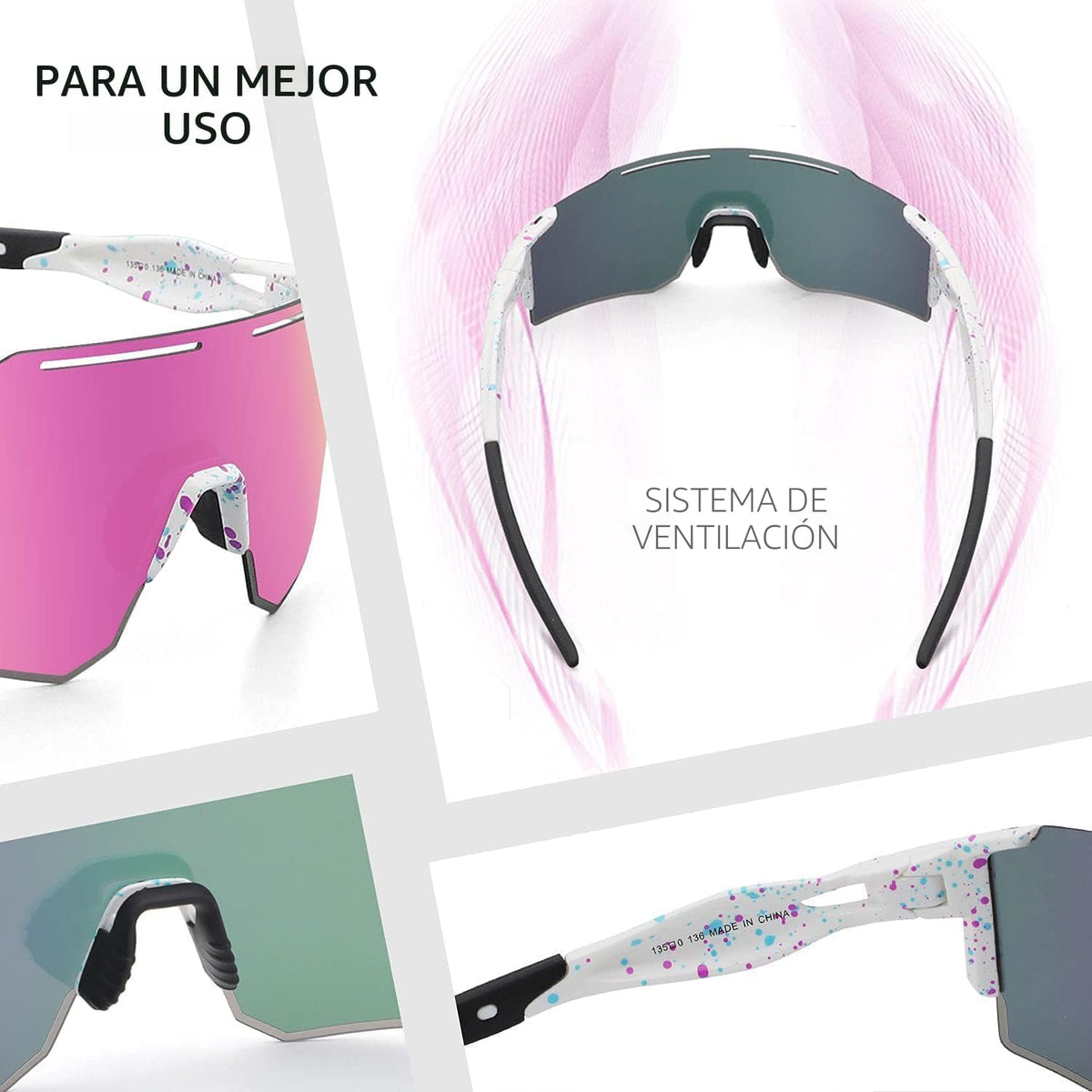 Ukoly Gafas de sol deportivas para hombres y mujeres, protección UV...